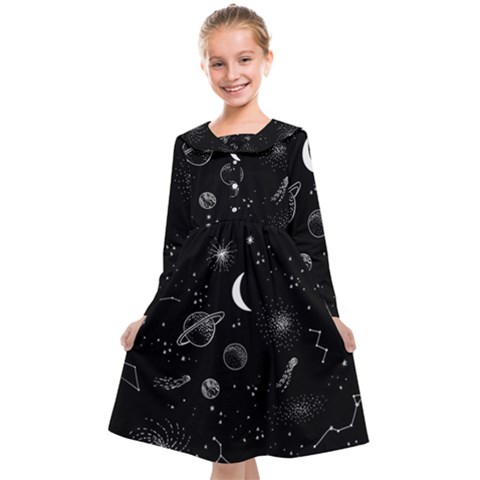 Cosmic Black Space Star Kids  Midi Sailor Dress from ArtsNow.com