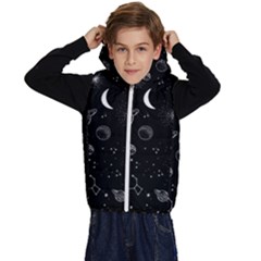 Cosmic Black Space Star Kids  Stylish Hooded Puffer Vest from ArtsNow.com