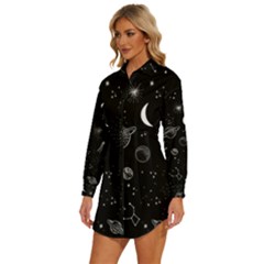 Womens Long Sleeve Shirt Dress 