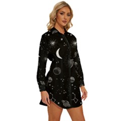 Womens Long Sleeve Shirt Dress 