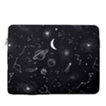 Cosmic Black Space Star 15  Vertical Laptop Sleeve Case With Pocket