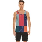  Minimalist Pattern With Simple Lines And Shapes, Creating A Clean And Modern Aesthe Men s Wide Collar Tank Top