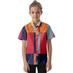  Minimalist Pattern With Simple Lines And Shapes, Creating A Clean And Modern Aesthe Kids  Short Sleeve Shirt