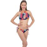  Minimalist Pattern With Simple Lines And Shapes, Creating A Clean And Modern Aesthe Cross Front Halter Bikini Set