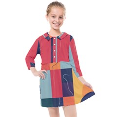 Kids  Quarter Sleeve Shirt Dress 