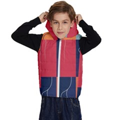 Minimalist Pattern With Simple Lines And Shapes, Creating A Clean And Modern Aesthe Kids  Stylish Hooded Puffer Vest from ArtsNow.com