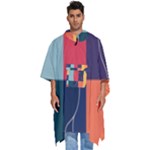  Minimalist Pattern With Simple Lines And Shapes, Creating A Clean And Modern Aesthe Men s Hooded Rain Ponchos