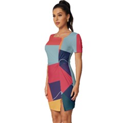 Fitted Knot Split End Bodycon Dress 