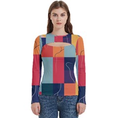 Minimalist Pattern With Simple Lines And Shapes, Creating A Clean And Modern Aesthe Women s Cut Out Long Sleeve T