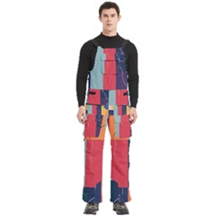 Minimalist Pattern With Simple Lines And Shapes, Creating A Clean And Modern Aesthe Men s Side Zip Front Pouch Ski And Snowboard Bib Pants	 from ArtsNow.com