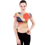 Minimalist Pattern With Simple Lines And Shapes, Creating A Clean And Modern Aesthe Crew Neck Crop Top