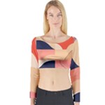 Minimalist Pattern With Simple Lines And Shapes, Creating A Clean And Modern Aesthe Long Sleeve Crop Top