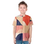 Minimalist Pattern With Simple Lines And Shapes, Creating A Clean And Modern Aesthe Kids  Cotton T-Shirt