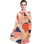 Minimalist Pattern With Simple Lines And Shapes, Creating A Clean And Modern Aesthe Long Sleeve Chiffon Shirt Dress