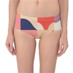 Minimalist Pattern With Simple Lines And Shapes, Creating A Clean And Modern Aesthe Mid-Waist Bikini Bottoms