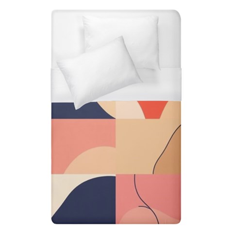 Minimalist Pattern With Simple Lines And Shapes, Creating A Clean And Modern Aesthe Duvet Cover (Single Size) from ArtsNow.com