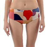 Minimalist Pattern With Simple Lines And Shapes, Creating A Clean And Modern Aesthe Reversible Mid-Waist Bikini Bottoms