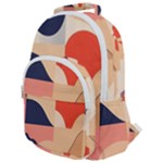 Minimalist Pattern With Simple Lines And Shapes, Creating A Clean And Modern Aesthe Rounded Multi Pocket Backpack