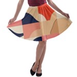 Minimalist Pattern With Simple Lines And Shapes, Creating A Clean And Modern Aesthe A-line Skater Skirt