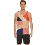 Minimalist Pattern With Simple Lines And Shapes, Creating A Clean And Modern Aesthe Men s Wide Collar Tank Top