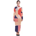 Minimalist Pattern With Simple Lines And Shapes, Creating A Clean And Modern Aesthe Turtleneck Maxi Dress