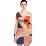 Minimalist Pattern With Simple Lines And Shapes, Creating A Clean And Modern Aesthe Long Sleeve Velvet Bodycon Dress