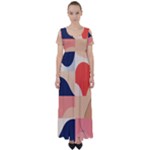 Minimalist Pattern With Simple Lines And Shapes, Creating A Clean And Modern Aesthe High Waist Short Sleeve Maxi Dress