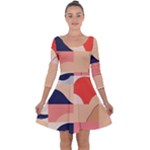 Minimalist Pattern With Simple Lines And Shapes, Creating A Clean And Modern Aesthe Quarter Sleeve Skater Dress