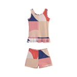 Minimalist Pattern With Simple Lines And Shapes, Creating A Clean And Modern Aesthe Kids  Boyleg Swimsuit