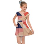 Minimalist Pattern With Simple Lines And Shapes, Creating A Clean And Modern Aesthe Kids  Cap Sleeve Dress