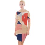 Minimalist Pattern With Simple Lines And Shapes, Creating A Clean And Modern Aesthe Quarter Sleeve Hood Bodycon Dress