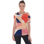 Minimalist Pattern With Simple Lines And Shapes, Creating A Clean And Modern Aesthe Shoulder Cut Out Short Sleeve Top