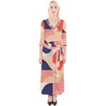 Minimalist Pattern With Simple Lines And Shapes, Creating A Clean And Modern Aesthe Quarter Sleeve Wrap Maxi Dress