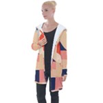 Minimalist Pattern With Simple Lines And Shapes, Creating A Clean And Modern Aesthe Longline Hooded Cardigan