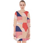 Minimalist Pattern With Simple Lines And Shapes, Creating A Clean And Modern Aesthe Smock Dress