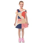 Minimalist Pattern With Simple Lines And Shapes, Creating A Clean And Modern Aesthe Kids  Short Sleeve Velvet Dress