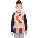 Minimalist Pattern With Simple Lines And Shapes, Creating A Clean And Modern Aesthe Kids  Hooded Puffer Vest