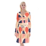 Minimalist Pattern With Simple Lines And Shapes, Creating A Clean And Modern Aesthe Long Sleeve Velvet Front Wrap Dress