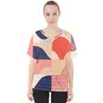 Minimalist Pattern With Simple Lines And Shapes, Creating A Clean And Modern Aesthe V-Neck Dolman Drape Top