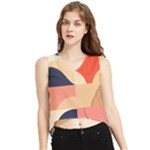 Minimalist Pattern With Simple Lines And Shapes, Creating A Clean And Modern Aesthe V-Neck Cropped Tank Top