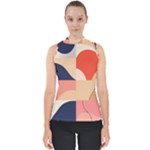 Minimalist Pattern With Simple Lines And Shapes, Creating A Clean And Modern Aesthe Mock Neck Shell Top