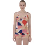 Minimalist Pattern With Simple Lines And Shapes, Creating A Clean And Modern Aesthe Tie Front Two Piece Tankini