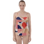 Minimalist Pattern With Simple Lines And Shapes, Creating A Clean And Modern Aesthe Twist Front Tankini Set