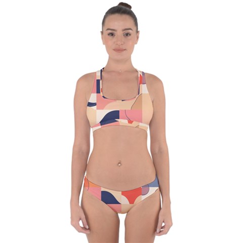 Minimalist Pattern With Simple Lines And Shapes, Creating A Clean And Modern Aesthe Cross Back Hipster Bikini Set from ArtsNow.com