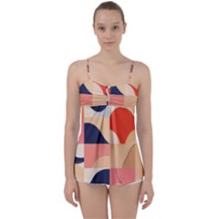 Minimalist Pattern With Simple Lines And Shapes, Creating A Clean And Modern Aesthe Babydoll Tankini Top from ArtsNow.com