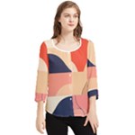 Minimalist Pattern With Simple Lines And Shapes, Creating A Clean And Modern Aesthe Chiffon Quarter Sleeve Blouse