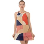 Minimalist Pattern With Simple Lines And Shapes, Creating A Clean And Modern Aesthe Halter Tie Back Chiffon Dress