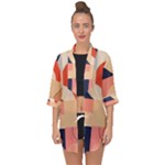 Minimalist Pattern With Simple Lines And Shapes, Creating A Clean And Modern Aesthe Open Front Chiffon Kimono