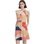 Minimalist Pattern With Simple Lines And Shapes, Creating A Clean And Modern Aesthe Cocktail Party Halter Sleeveless Dress With Pockets