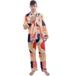 Minimalist Pattern With Simple Lines And Shapes, Creating A Clean And Modern Aesthe Men s Long Sleeve Satin Pajamas Set